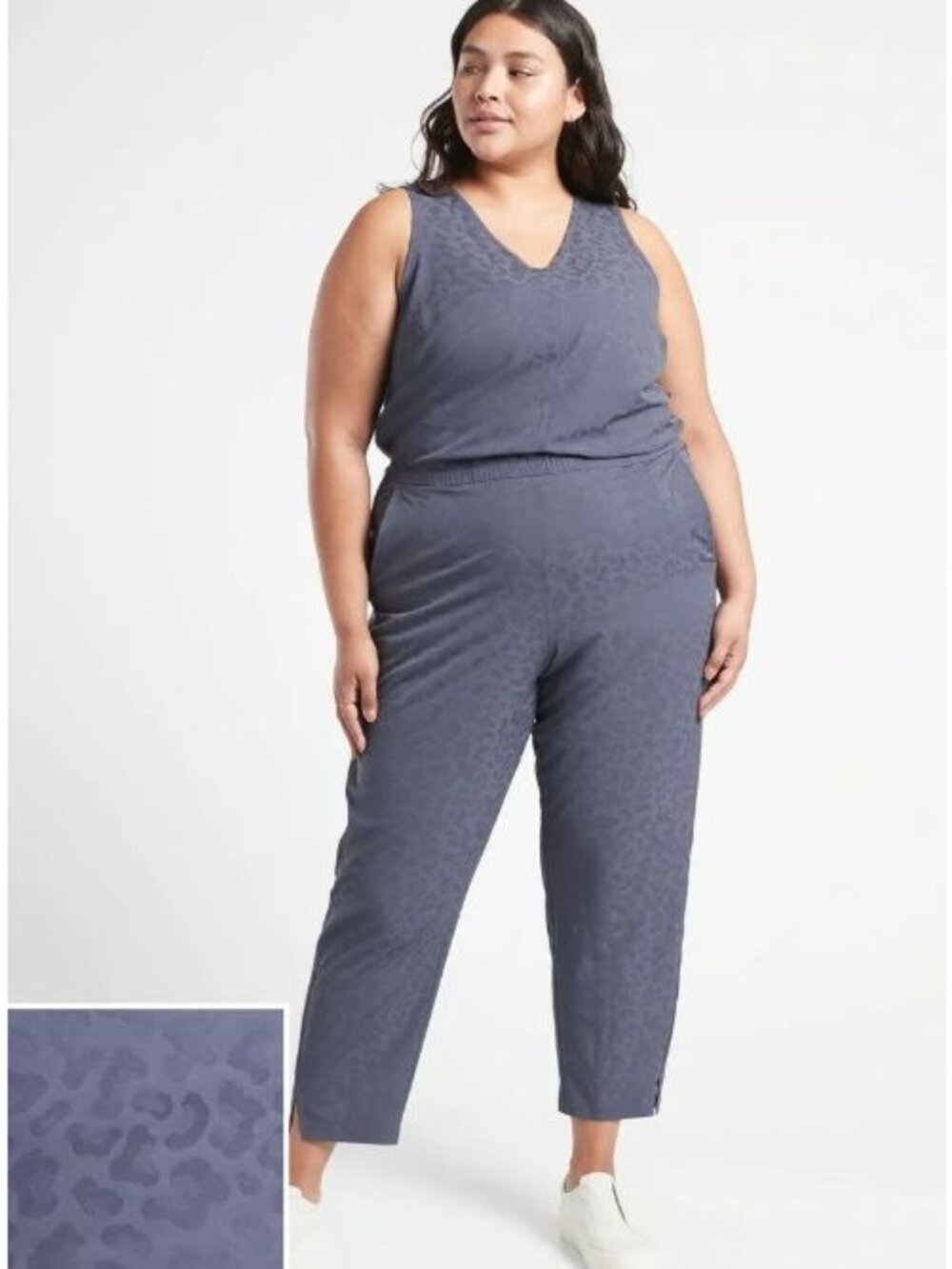 ATHLETA brooklyn textured jumpsuit in medieval violet size 22